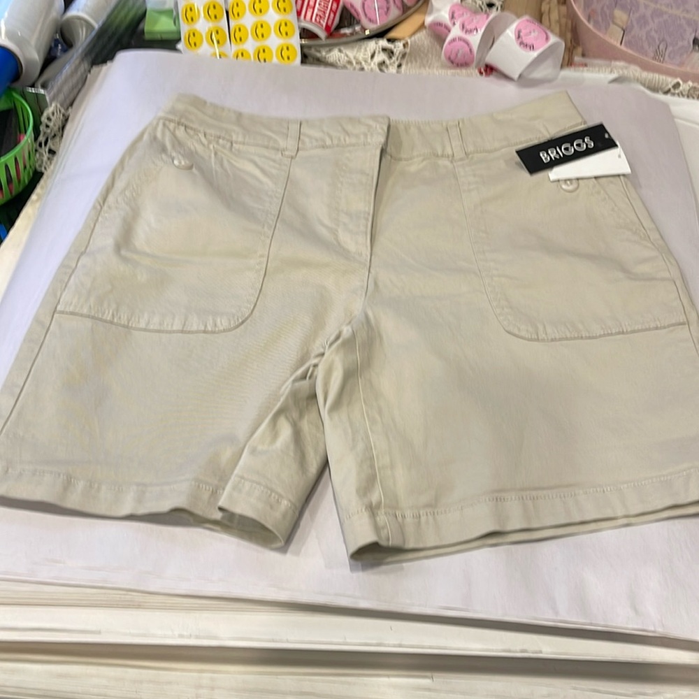 Briggs Stonewall Shorts Size 12 98% Cotton, NWT Side Pockets Casual Classic Fit